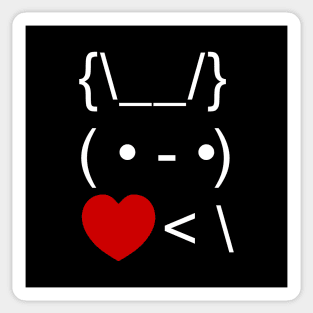 ASCII Text Art Bunny Rabbit Take Heart Back Sticker